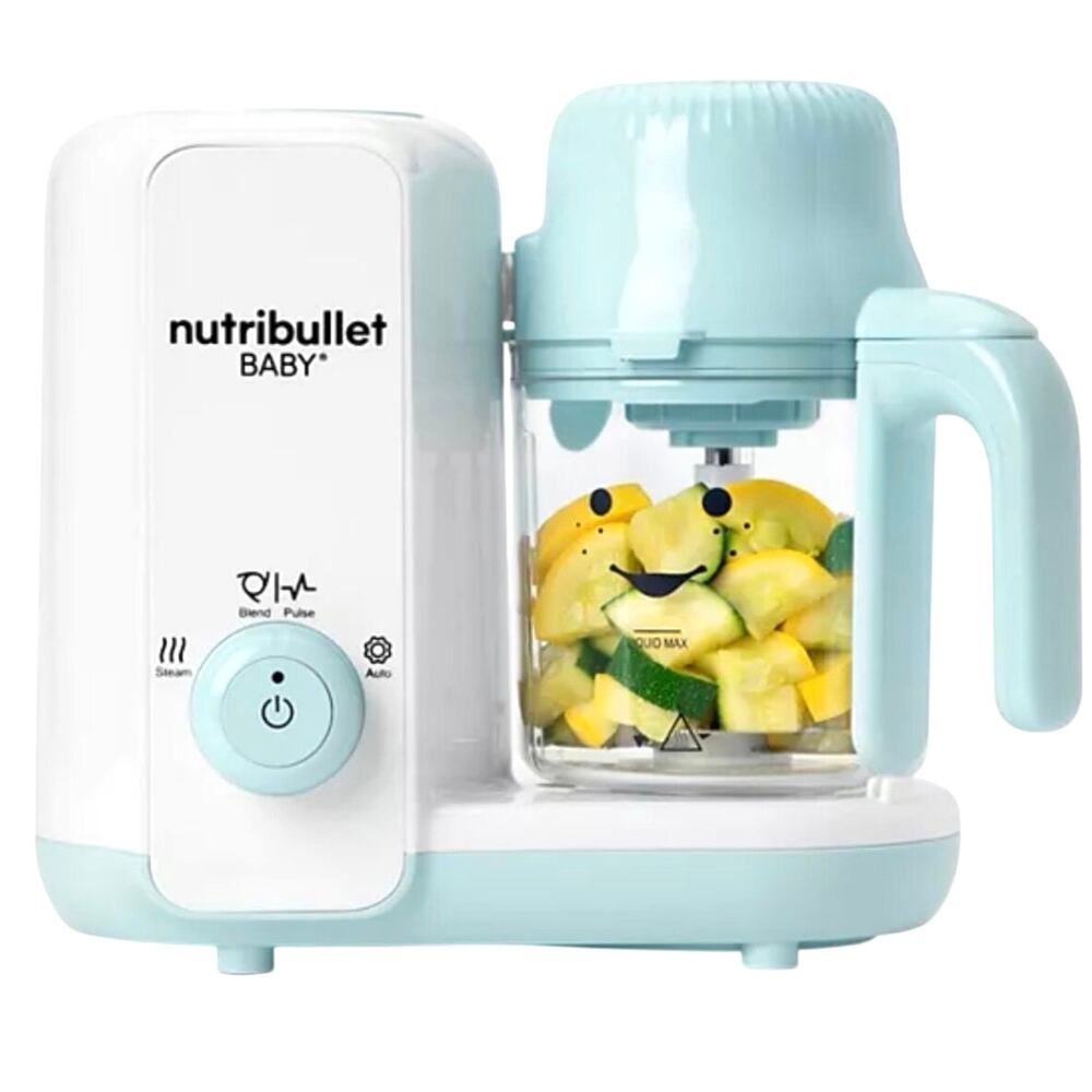 NutriBullet Baby Steam & Blend Baby Food Maker White Blue Used Tested Works